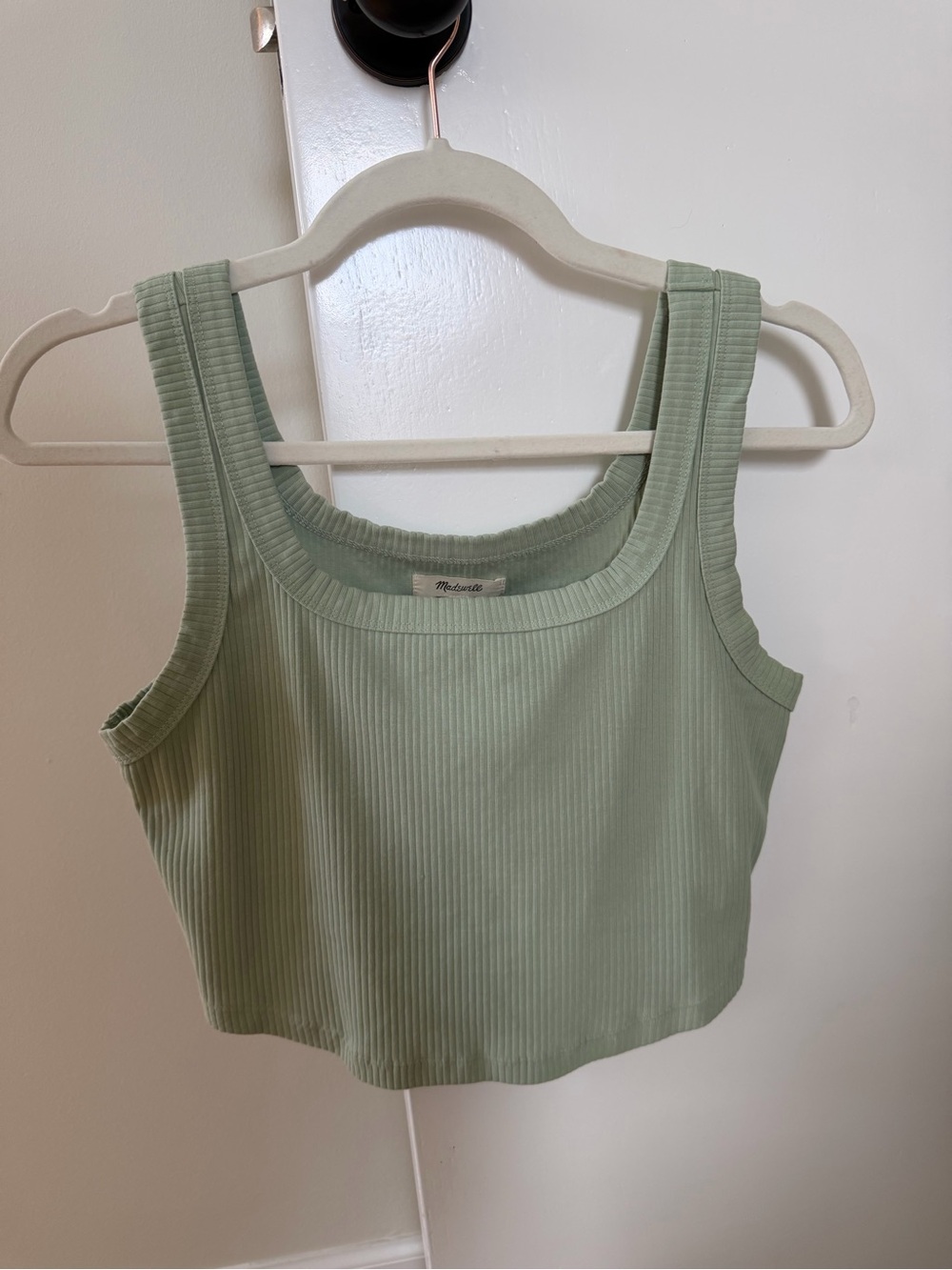 Madewell Light Sage Ribbed Crop Tank - Picture 1 of 3